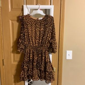 Leopard ruffled shirt
